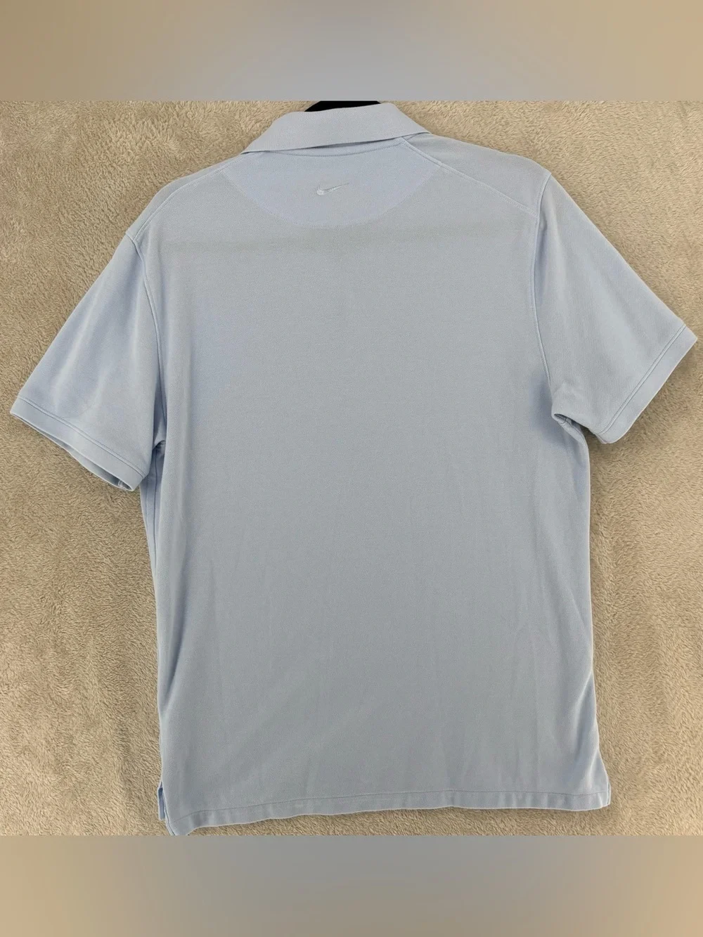 Nike Polo Men's Medium Light Blue Dri-FIT Bear Logo Short Sleeve Golf Shirt